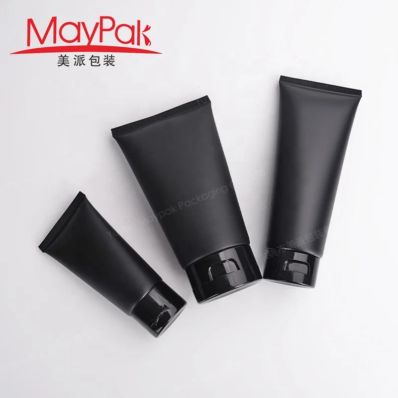 10ml 20ml 30ml 100ml 200ml black frosted cosmetic tube packaging custom logo hand BB cream body lotion plastic squeeze soft tube