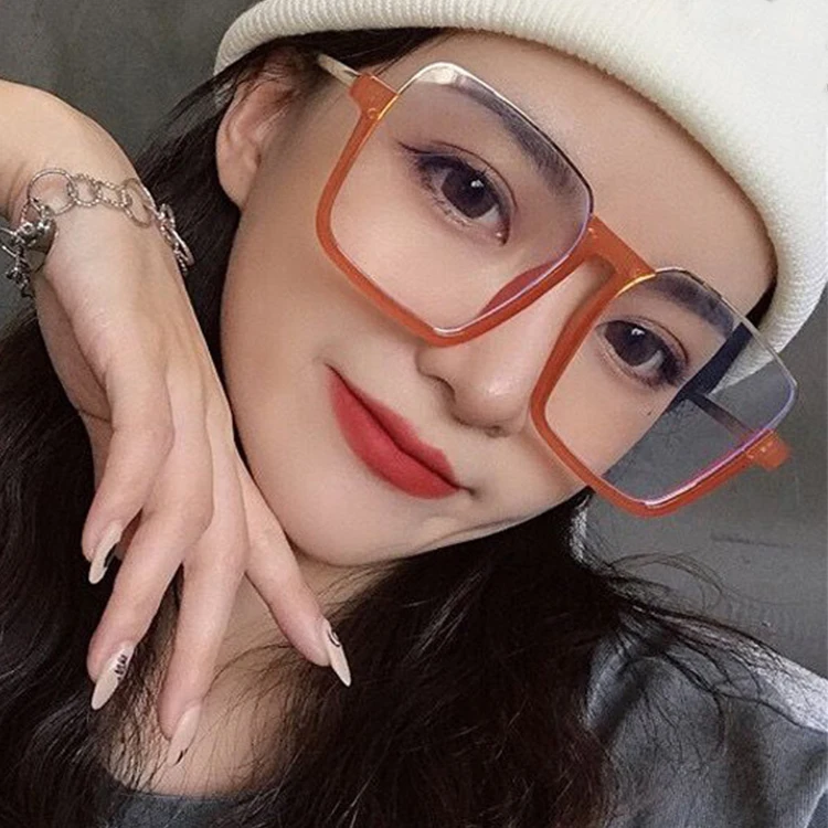 SKYWAY New Type Retro Oversized Square Half Frame Anti Blue Light Blocking Computer Eye Glasses