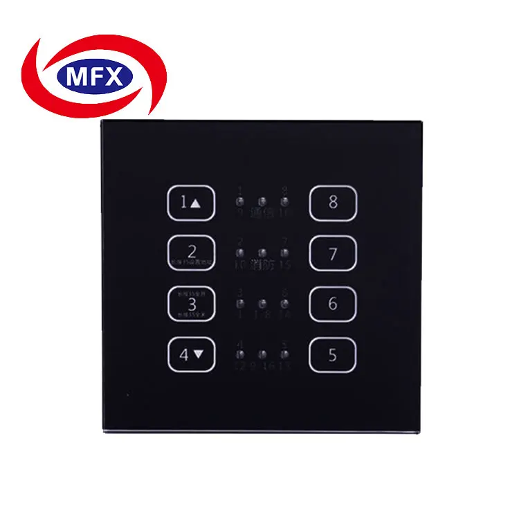 OEM Wall Mounted Tempered Crystal Glass Light Switch Touch Panel