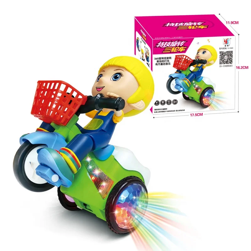 Electric Tricycle Toy Stunt Car With Sound And Light Boy Girl Toys