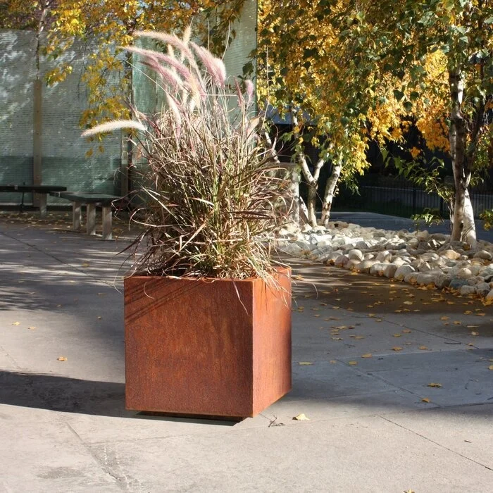 Металлическая серия Corten стальная коробка для растений и цветочный