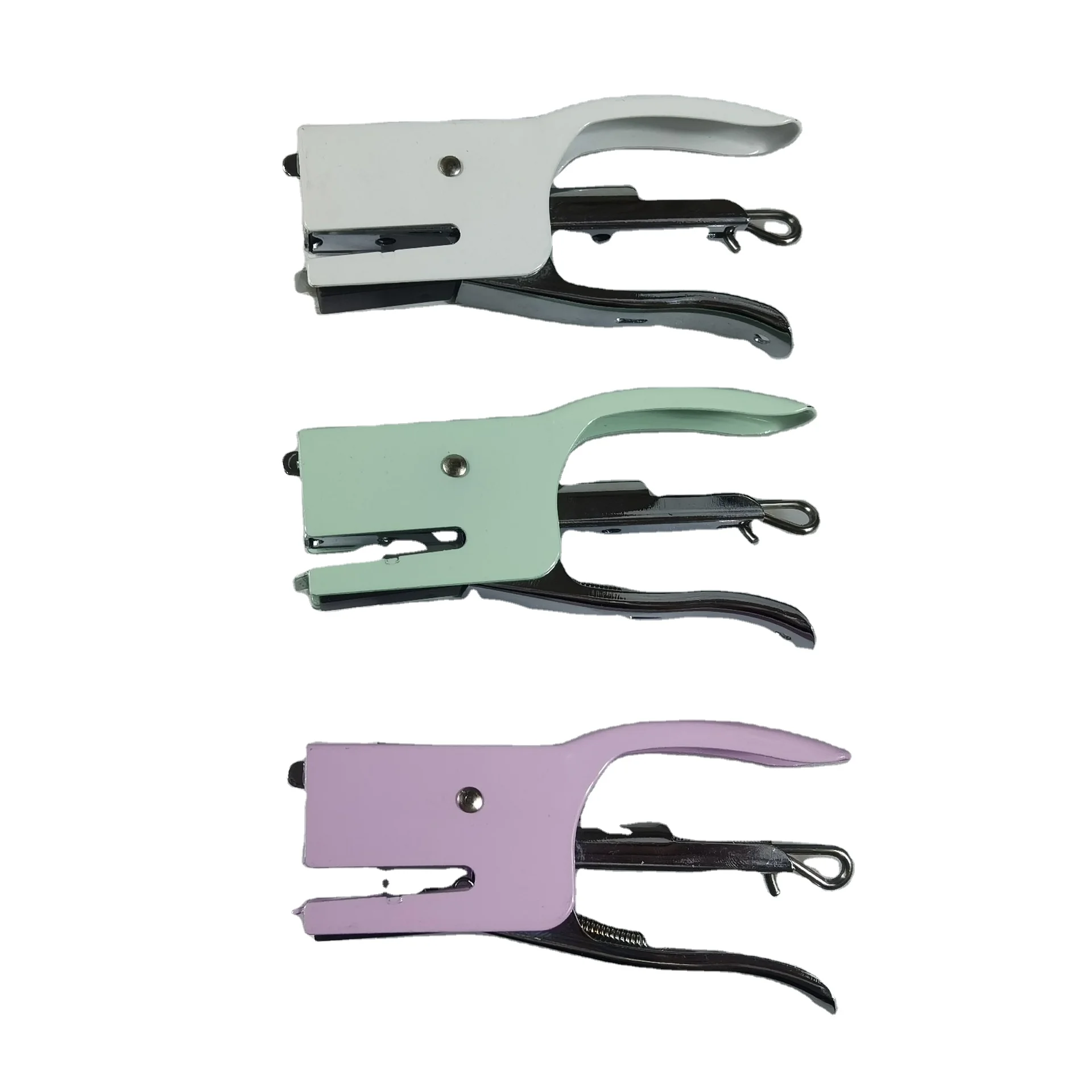 Macaroon color metal hand-held stapler 10th labor-saving stapler small office stapler