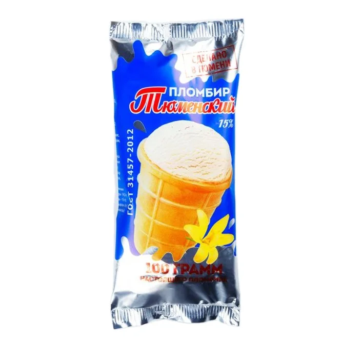 15% Ванильная вафельная чашка мороженое из натурального