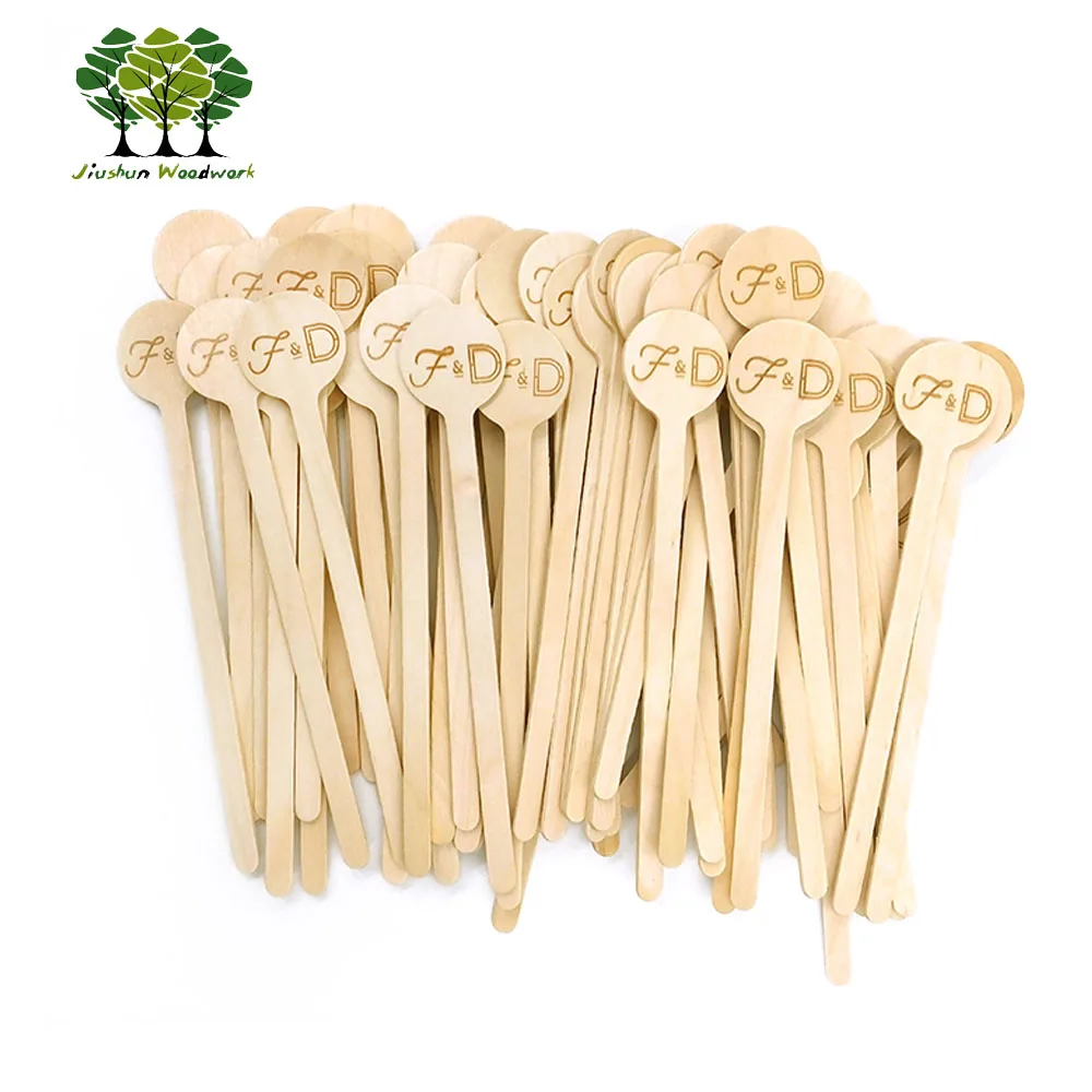 wooden coffee stir stick round top