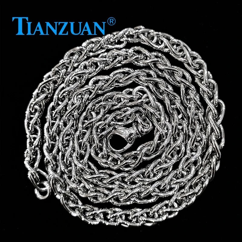 Necklace simple 5mm width Flower basket chain keel chain weave 925 Silver Sterling  Trendy men women Hip Hop Link Chain jewelry