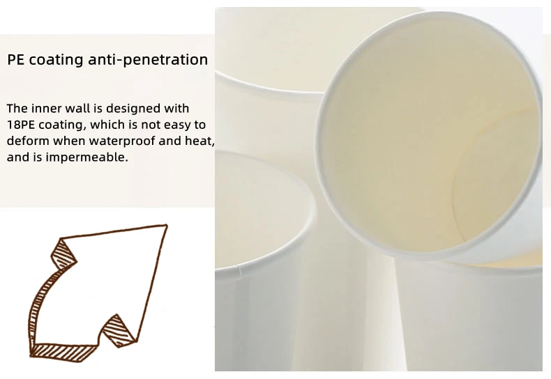 OEM ODM coffee paper cups lid sleeve single double wall environmental protection custom printing paper cup logo size paper cup