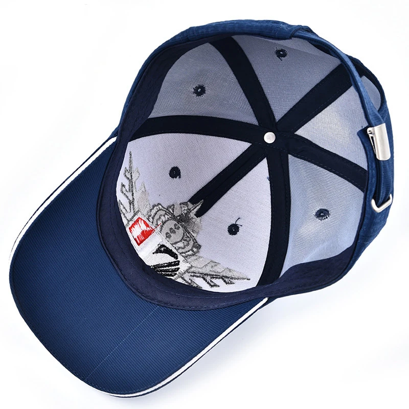 6 panels custom embroidered logo sandwich peak oxford fabric ottoman plain embroidery baseball cap