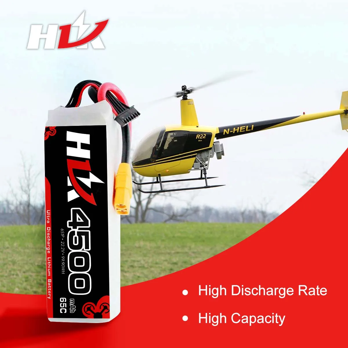 Factory price 4500mah 65c 22.2v 6s Rc Drone Battery 4500mah 65c 22.2v lipo battery for RC airplane Heil