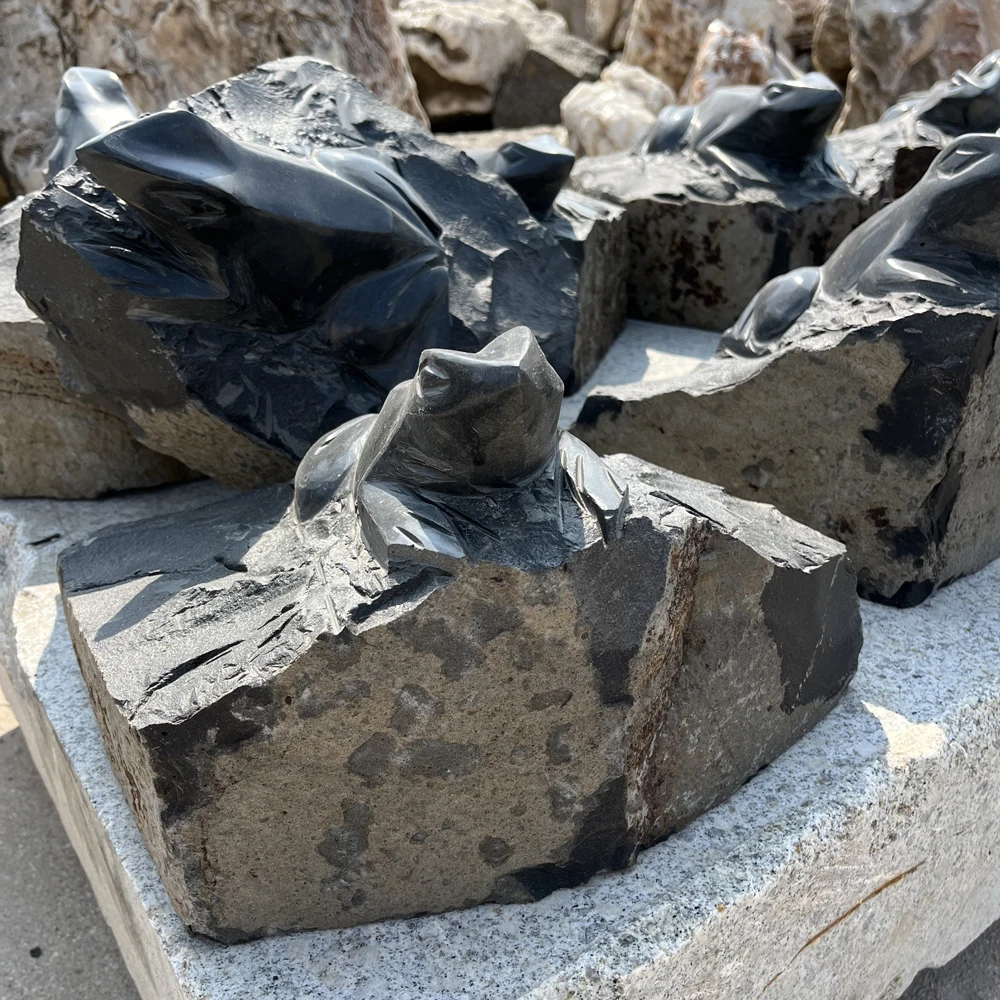 Animal garden Hand carved Frog stone sculpture for sale