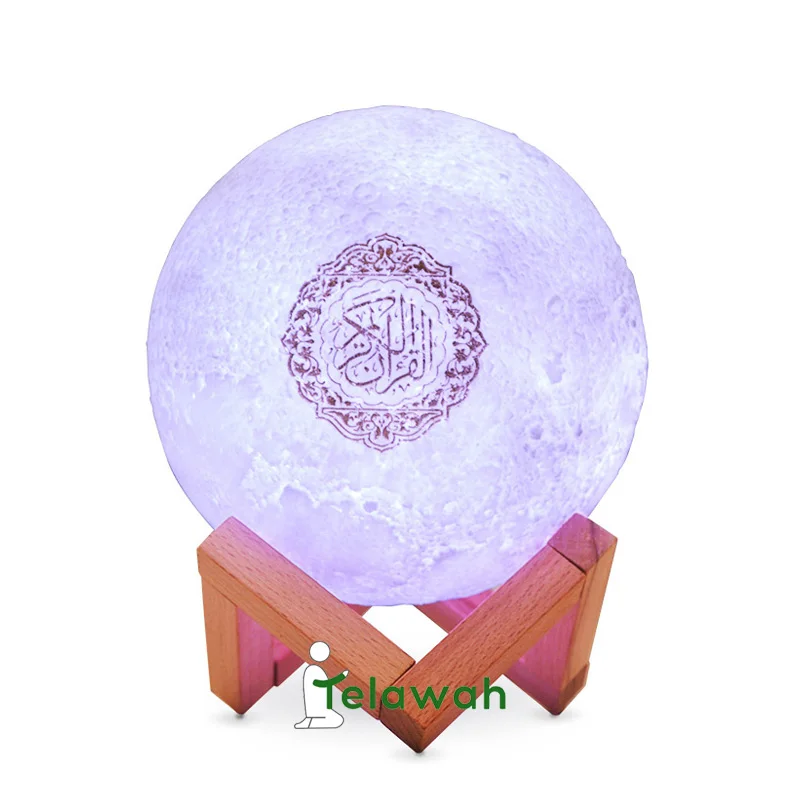 Hot sale islam muslam gift moon light lamp quran speaker blue tooth APP control lamp led quran player