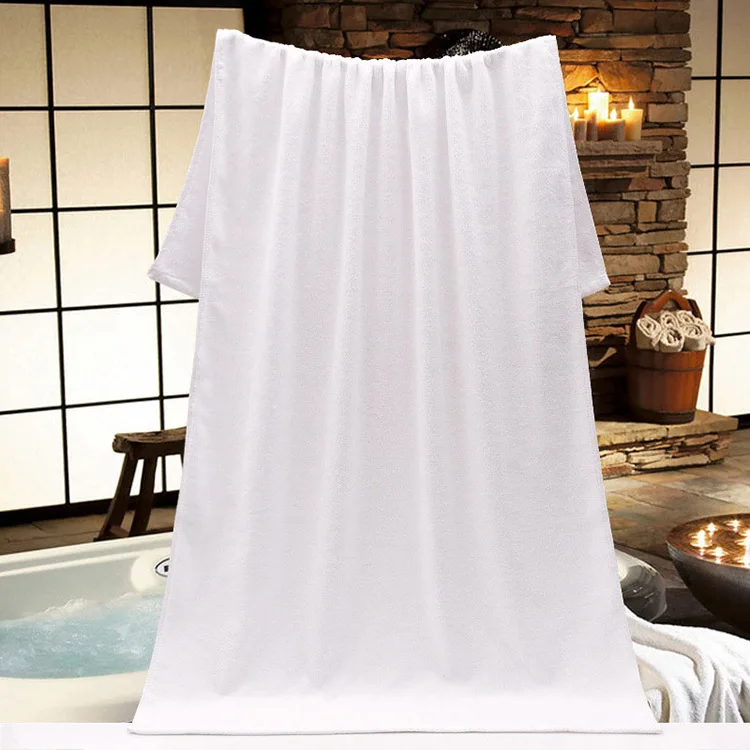 YIASHONE 100% Cotton Pure White Luxury Hotel Bath Towels Solid Color Set with High Water Absorption
