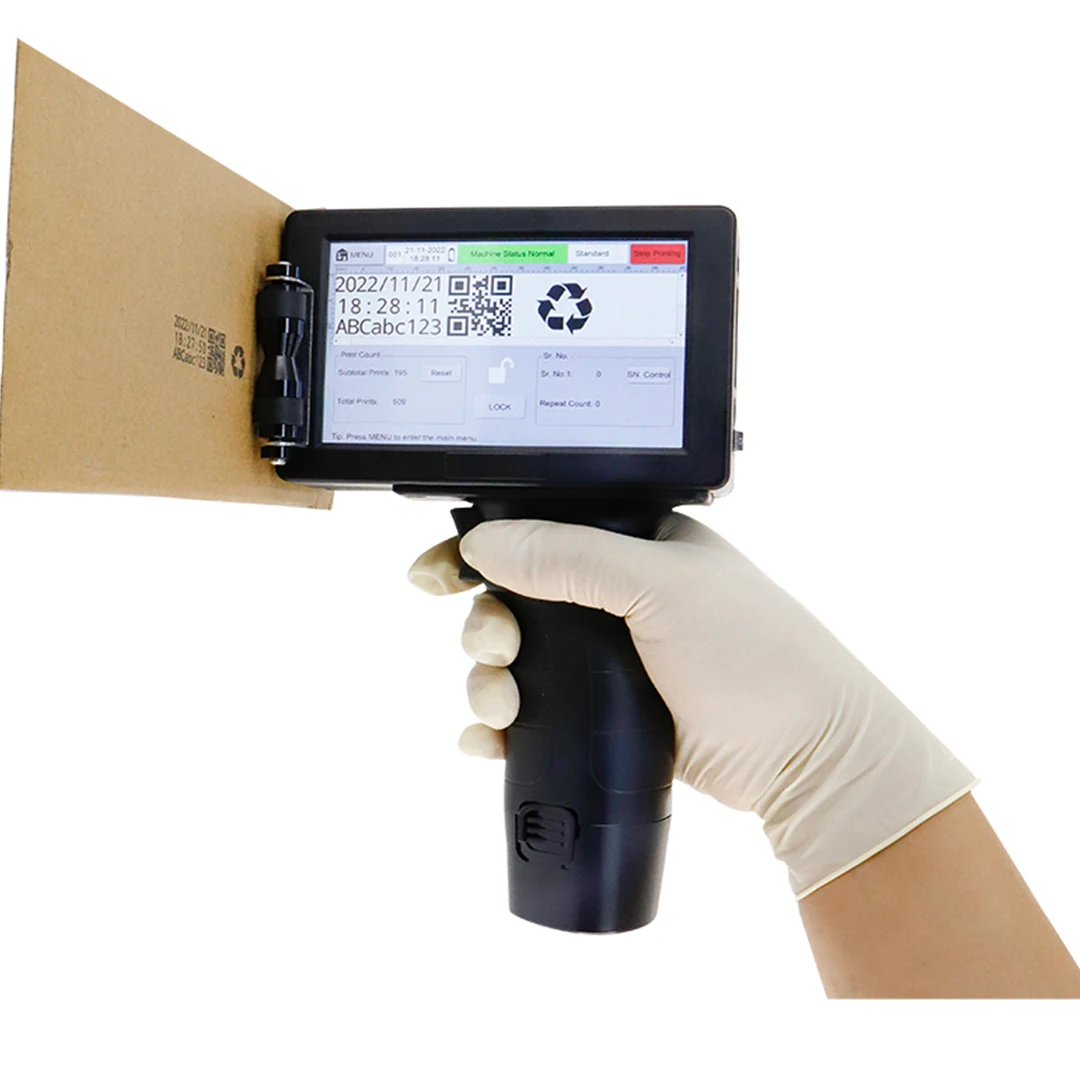 DOCOD G100 12.7mm Handheld Printer Gun Coding Machine Variable QR Bar Batch Code Number Logo Expiry Date Label Inkjet Printer