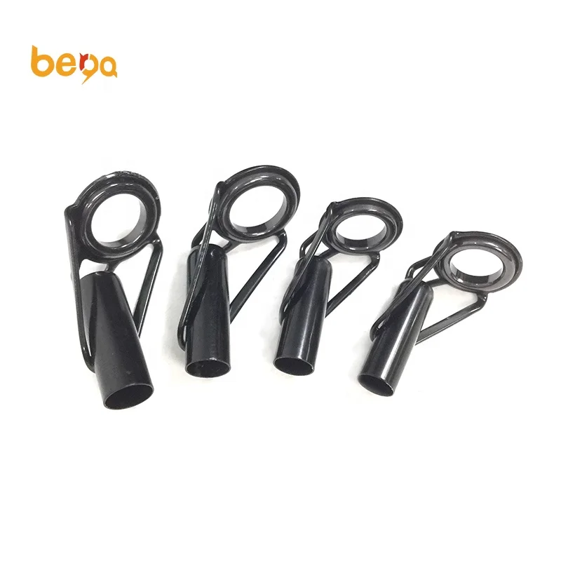 Black Stainless Steel Roller Sic Ring Tips Fishing Rod Guides High Gloss Ceramic Rings Fishing Rod Guides