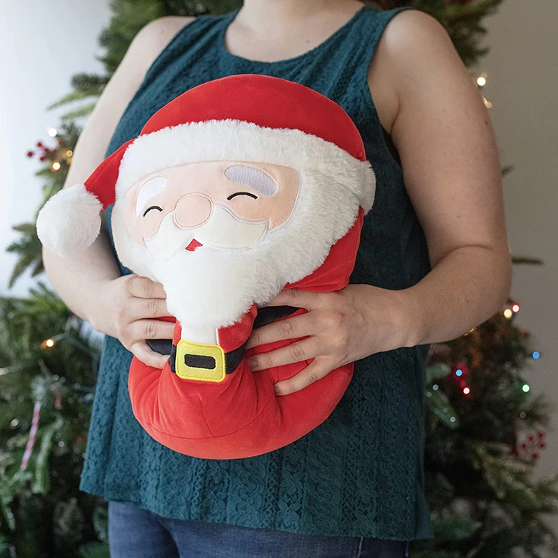 Custom 12 inches Cute and Soft Fabric Santa Claus Doll Holiday Plush Stuffed Toy Gift For Kids