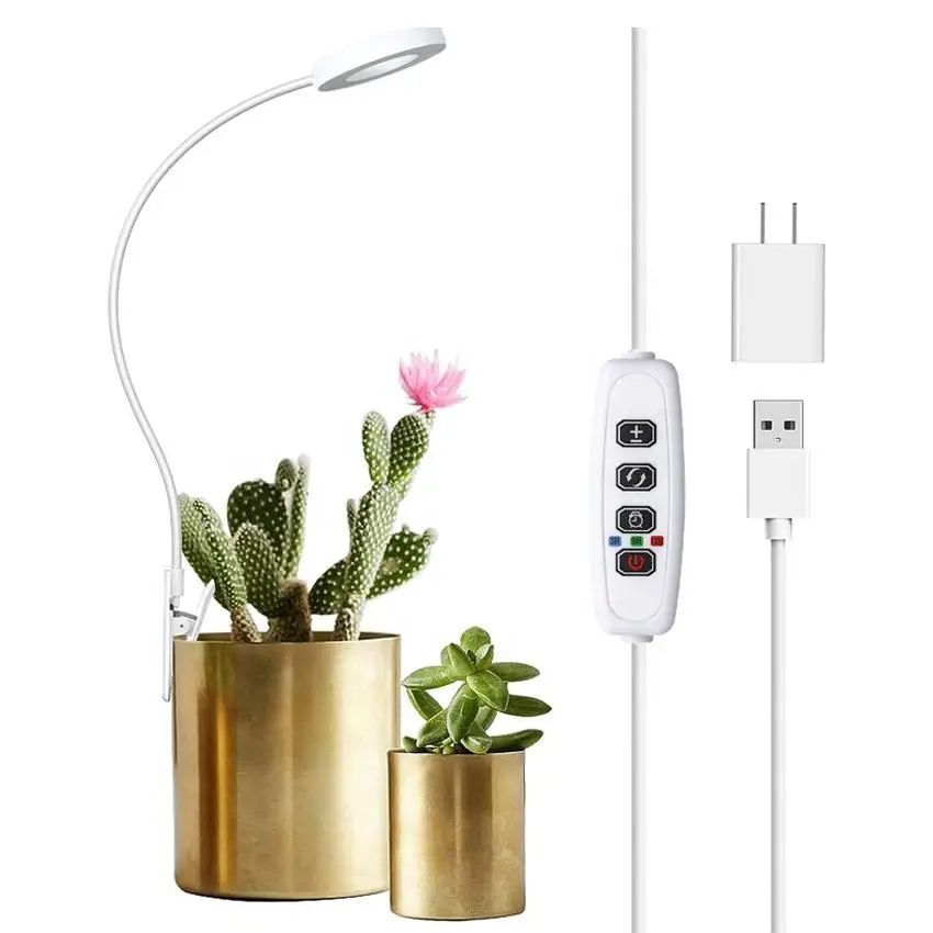 Hot Sale Pot Clip LED Plant Light for Growing Indoor Plants,3/9/12H Timer Natural Light , Plant Growing Lamp with 4-Level Dimmab
