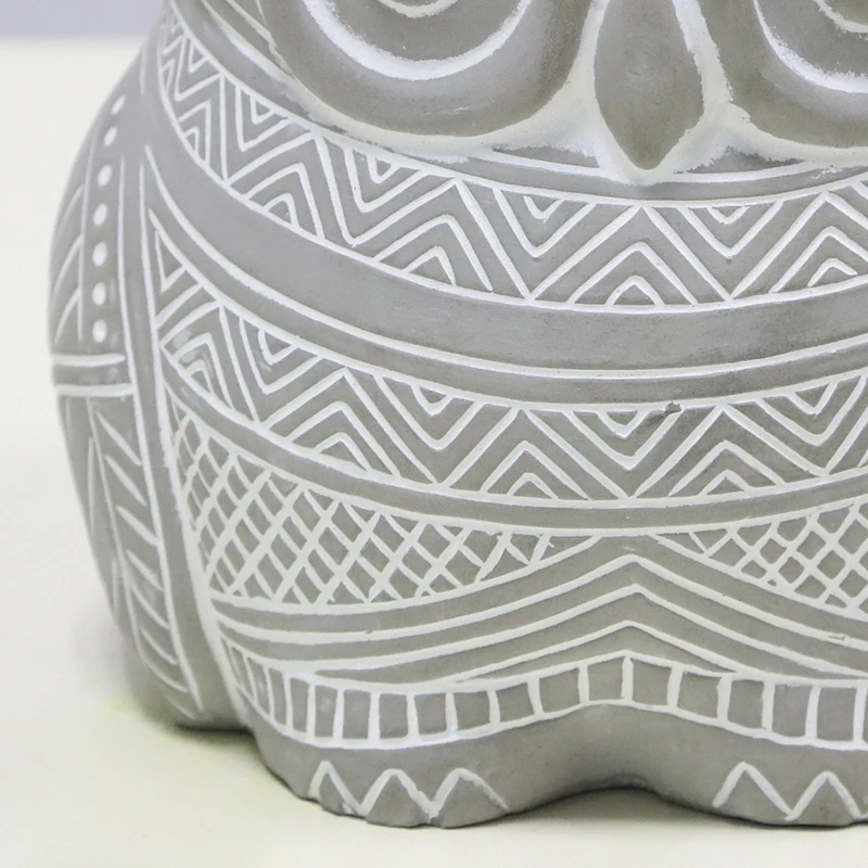 Redeco OEM Nordic Cement Flower Pot Concrete Indoor Cute Owl shaped Flower Pots & Planters For Garden Decor