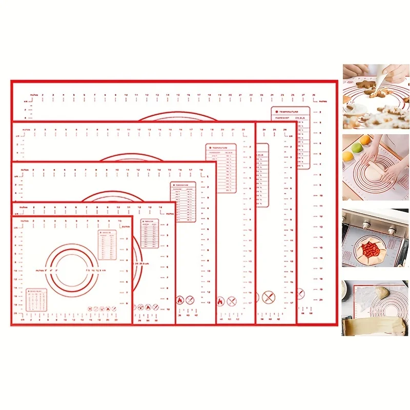 Non-slip Non-stick Silicone Baking Mat With Scale Easy to clean Rolling Dough Pad Kneading silicone knead dough pad