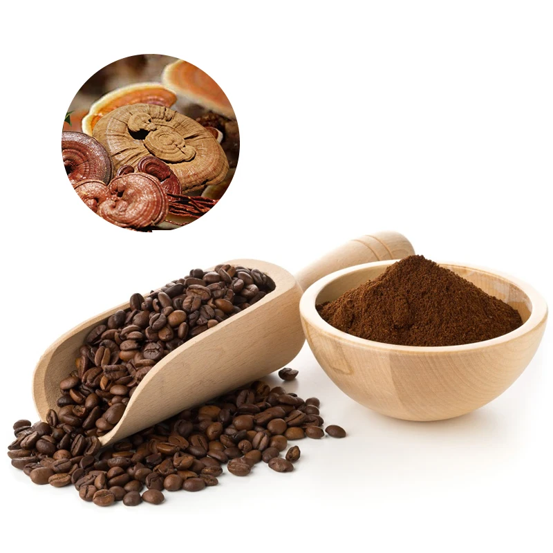 Healthy Mushroom Coffee Soluble Powder with Ganoderma Extract 3 in 1 Herbal Cafe