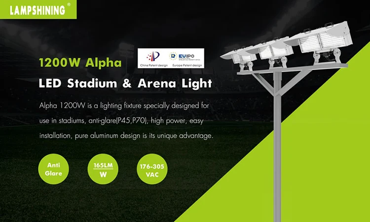 High Power ENEC ERP Anti Glare 176-305VAC LED Flood lights 1000W 17000lm Outdoor Waterproof stadium Arena Floodlights