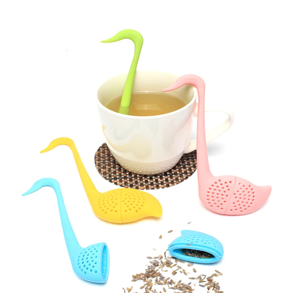 New Food Grade Silicone Swan Hooking Tea Infuser Strainer Filter Diffuser Drink Tool