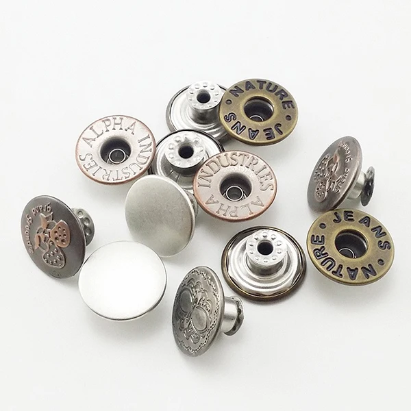 SAS Classic Antique Vintage Accessories Custom Logo Denim Metal Tack Jeans Button for Jeans