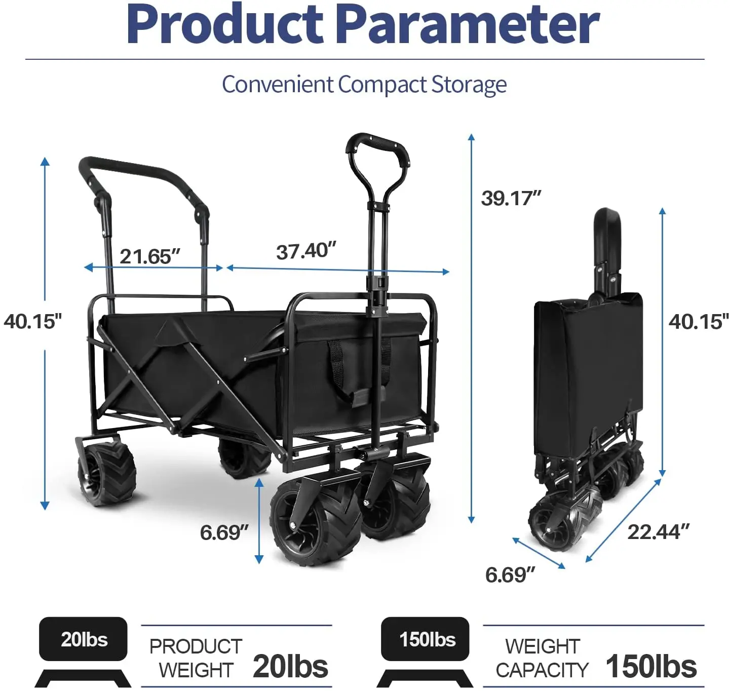 Folding Utility push pull wagon cart outdoor garden wagon beach cart camping shopping sports portable wagon large capacity