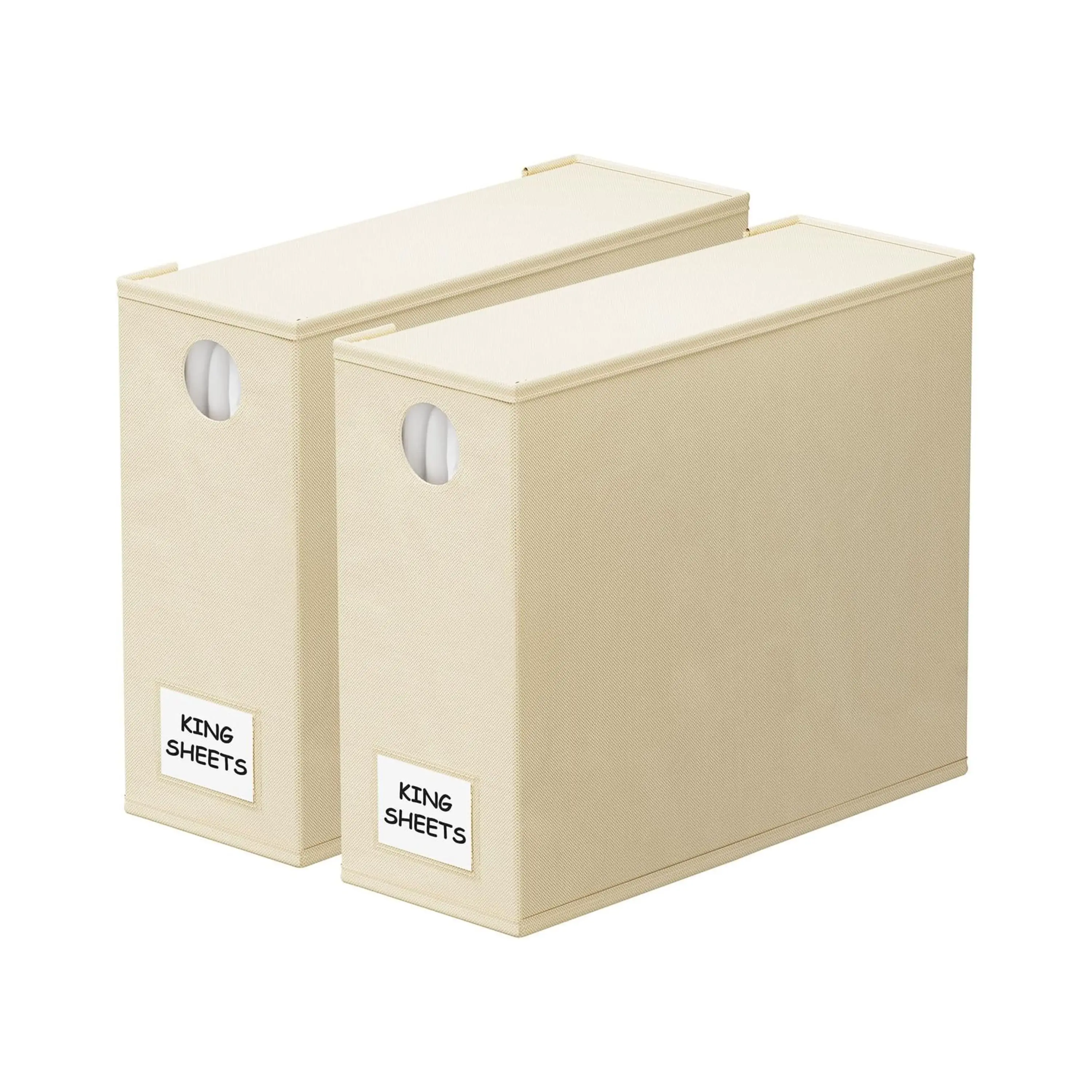 Skymoving New Custom 2 Pack Non-woven Fabric Storage Bins Bedding Storage Organizer Foldable Bed Sheet Set Organizer with Window