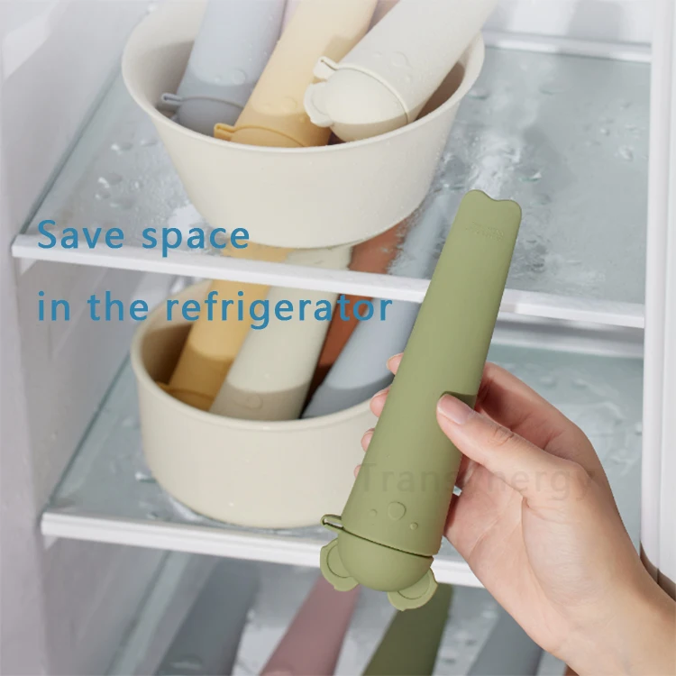 1pcs Hot Selling BPA Free Homemade Ice Pop Maker Reusable Easy Release Silicone Ice Cream Popsicle Molds for Kids