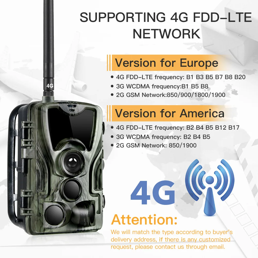HC801LTE 4G Trail Camera SMS/SMTP/MMS Hunting Camera Photo Trap For Hunting trail 16MP 1080P Surveillance Camera