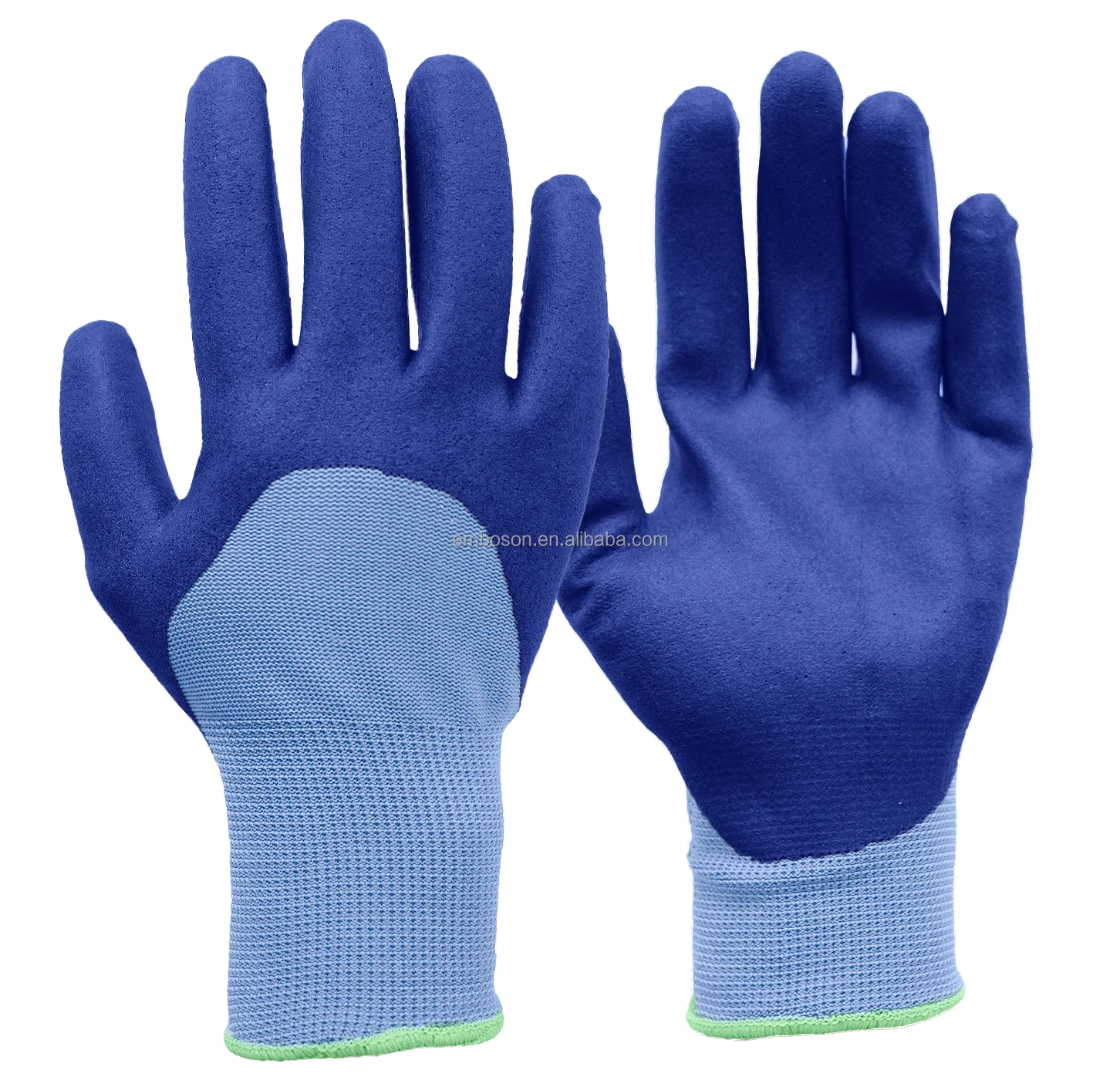 Knitted Cuff Oil Resistant Nitrile 3/4 Coated Gloves Nitrile Gloves