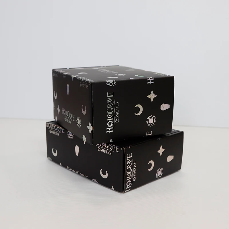 Custom Logo Hologram Corrugated Mailer Packaging Postal Shipping Cosmetic Product Holographic Box