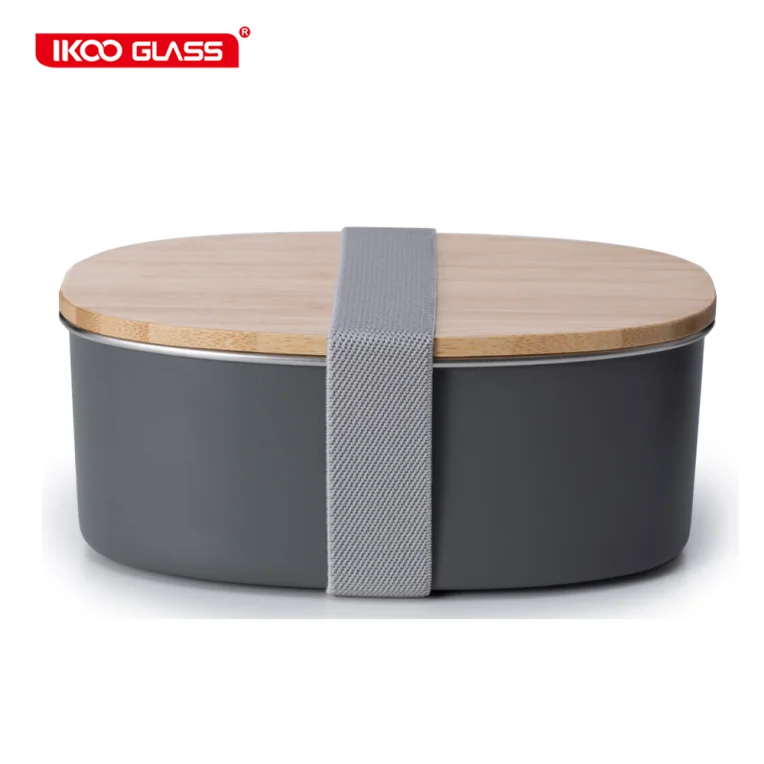 Japanese Bento Box stainless steel lunch box with bamboo lid