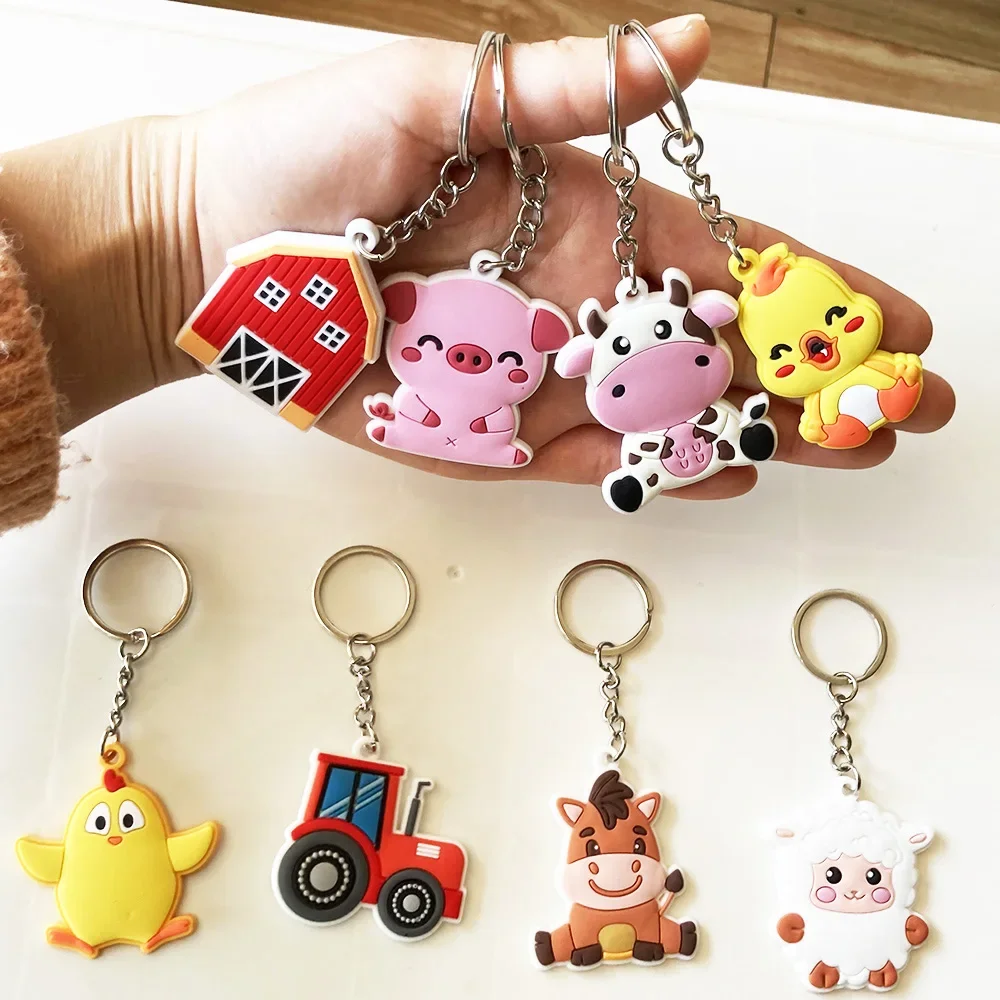 Zenon Birthday Farm Decor Animals Farm Party Keychain Birthday Farm Chicken Sheep Horse Cow Pig Tractor Cute Barnyard Gift