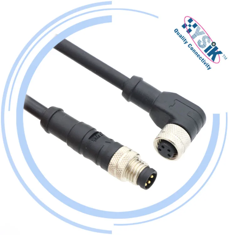 M8 Cable Assembly 2 3 4 5 6 8 Position IP67 Waterproof M8 Sensor Cable PVC Jacket Male Female Straight Aviation Connector 1Meter
