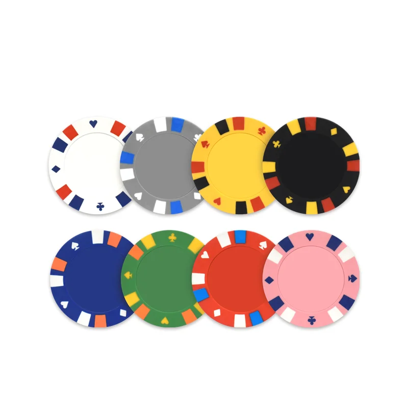 YH Wholesale Custom Printable Sticker Chip Set Clay Poker Chips With Denominations