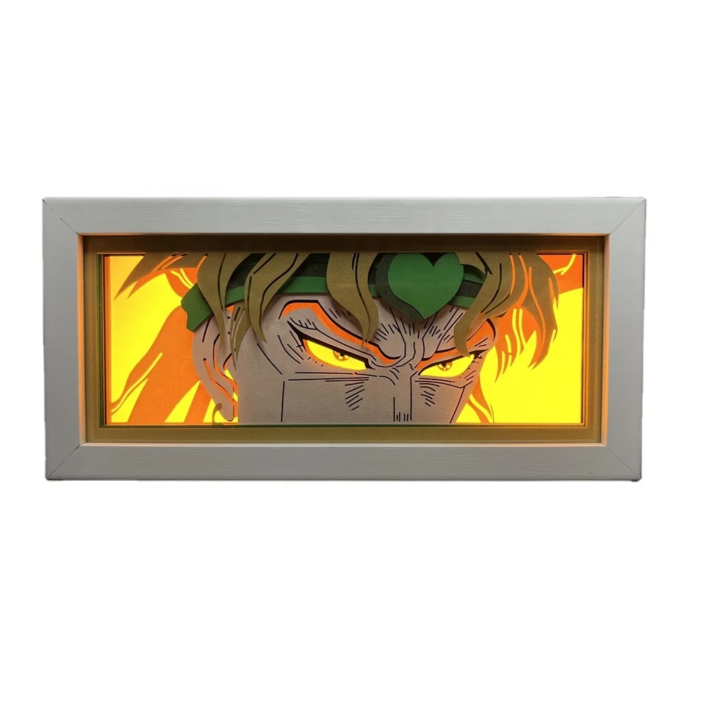 Dio Brando JOJO Иллюзия 3D настольная Светодиодная лампа для вырезания из бумаги аниме ночник детский подарок украшение комнаты деревянный Лайтбокс