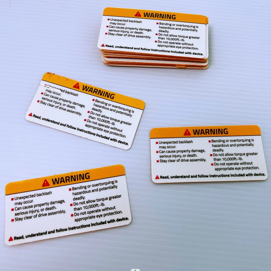 custom printing heat resistant anti-UV waterproof caution labels pipe stickers warning sticker for outdoor pipe