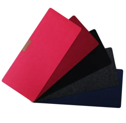 Customised logo extended  Wool Felt Laptop Cushion Desk Non-slip mouse pad black Gaming Mouse pad mat