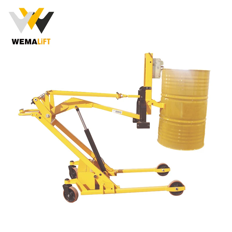 GL-0121 Curving Boom Loading&Unloading Forklift 500kg for Oil Drum Grabbers Manual Truck