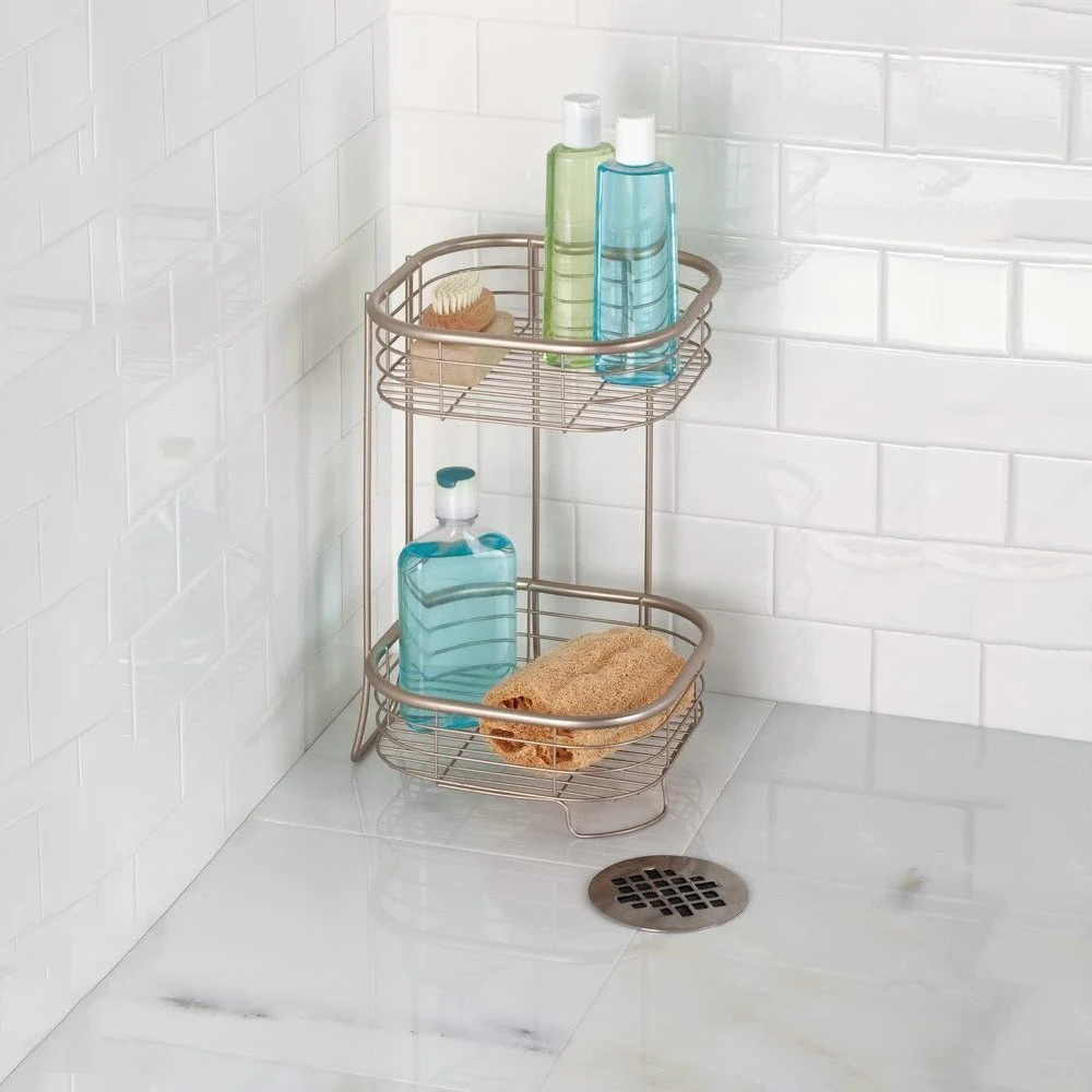 Floor Standing 3 Tier Shower Caddy Shelf Organiser Spa Towel Bathroom Essential Holder Bath Shelf For Trivet Stand