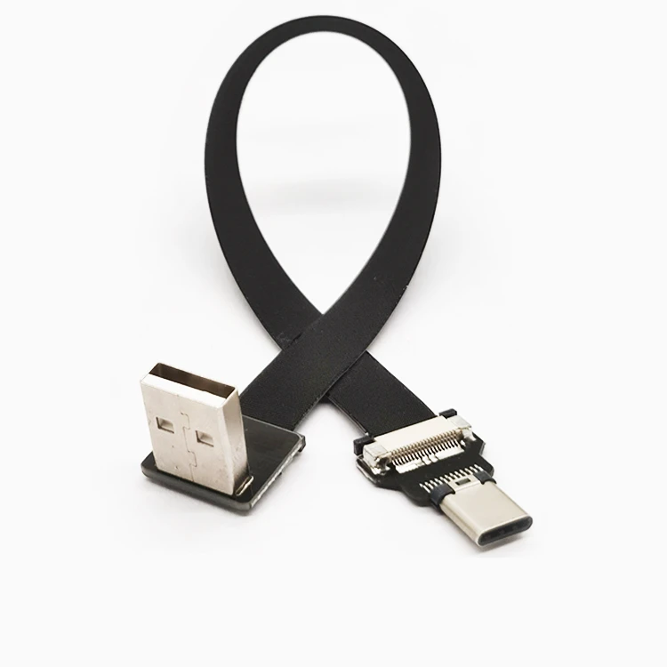 Кабель USB 3 1 типа c FPV плоский тонкий ленточный кабель FPC ffc от A до C под прямым углом 90