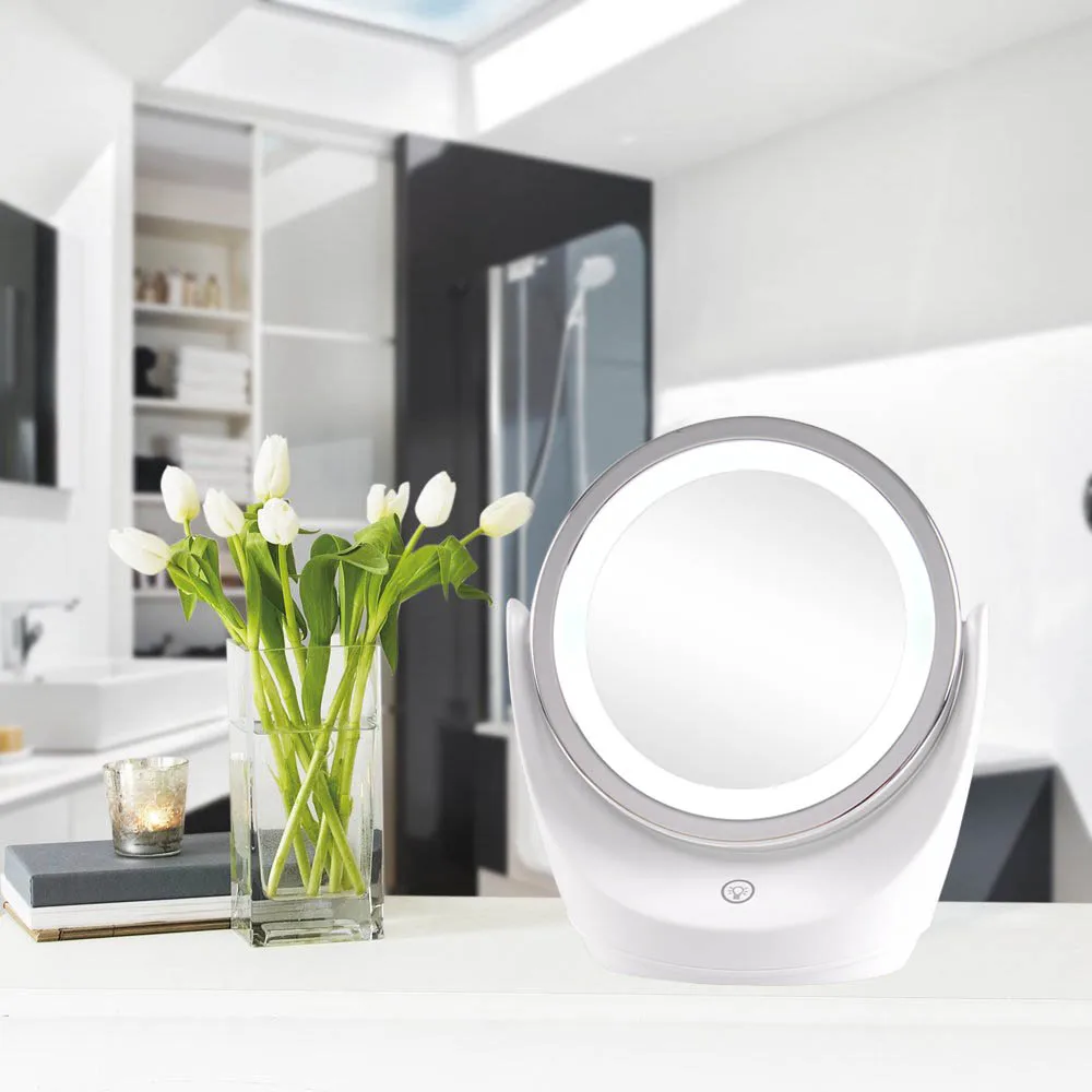 Top Seller  Led Lighted Travel Makeup Mirror Desktop  10x Magnified Make Up Mirror With Lights