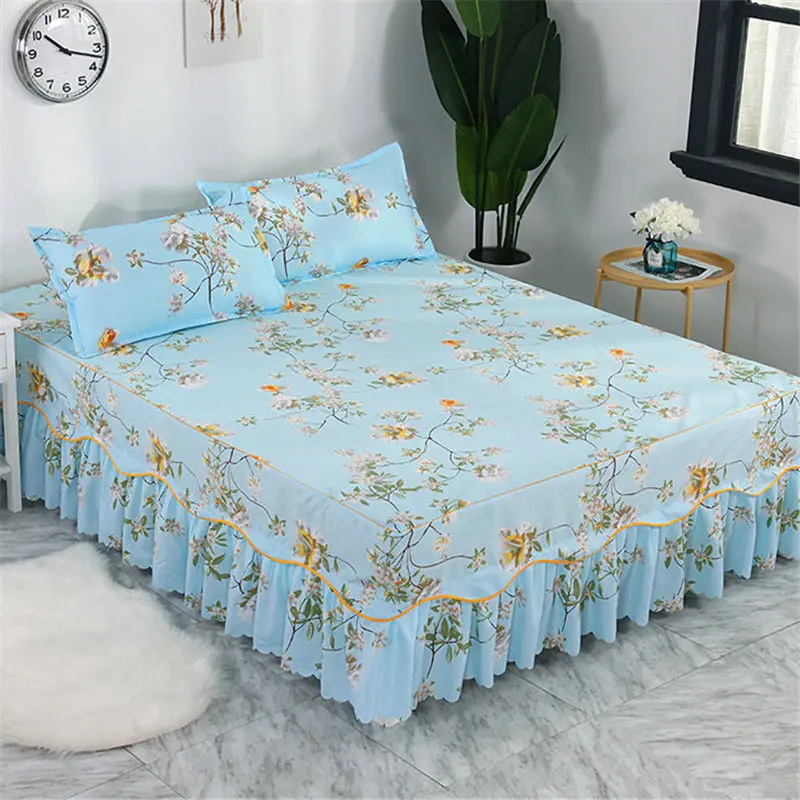 1.8*2m New Korean Version Of Bilateral Bed Skirt And Pillowcase Three-Piece Bedspread Factory Wholesale