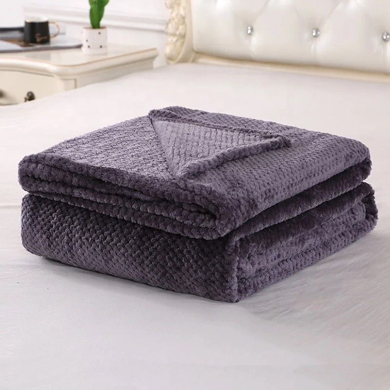  2020 hot sales solid knitted waffle poly fleece