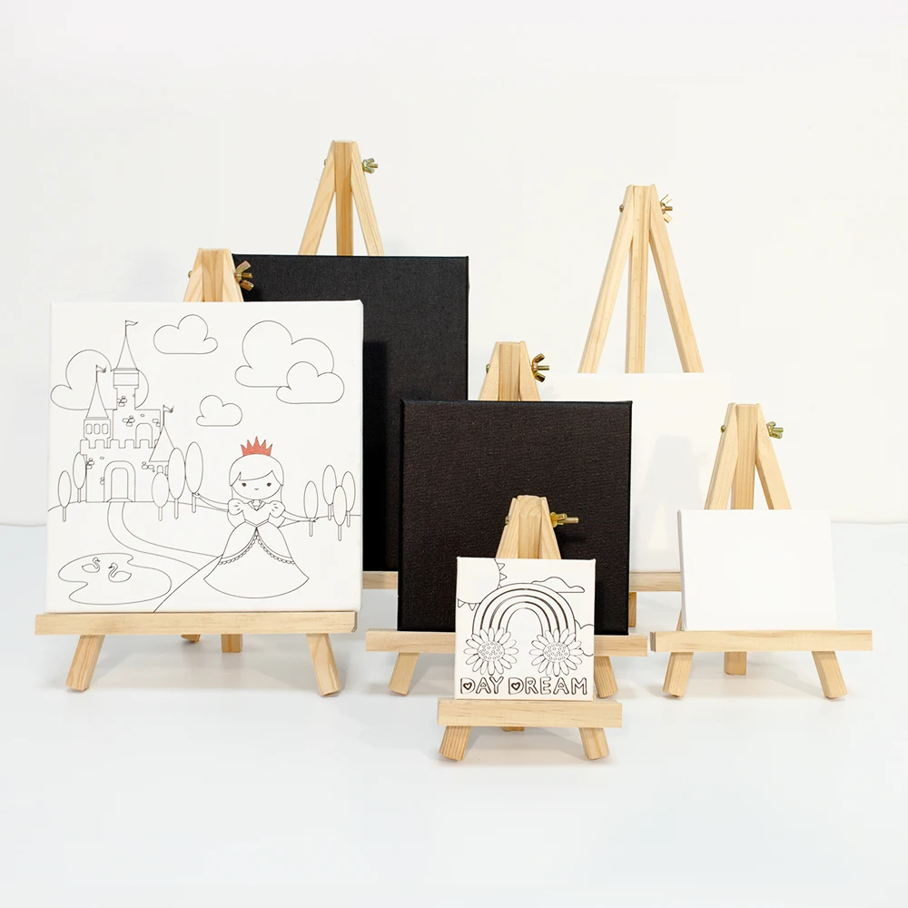 Small Portable Acrylic Easel Stand For Painting 18X24cm Children Wood Tabletop Display Easel