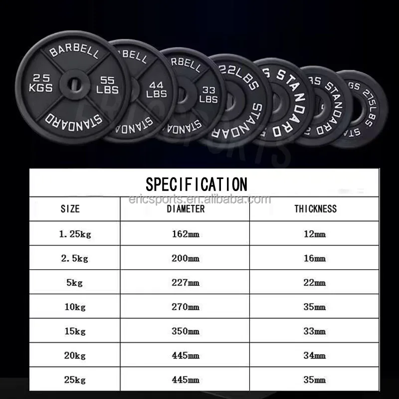 Baking Training Barbell Bumper Weight Plate barbell with weight plates set