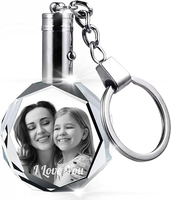 30mm  Personalized Custom key chain with name ya words keychain key ring with chain key chain led light doble