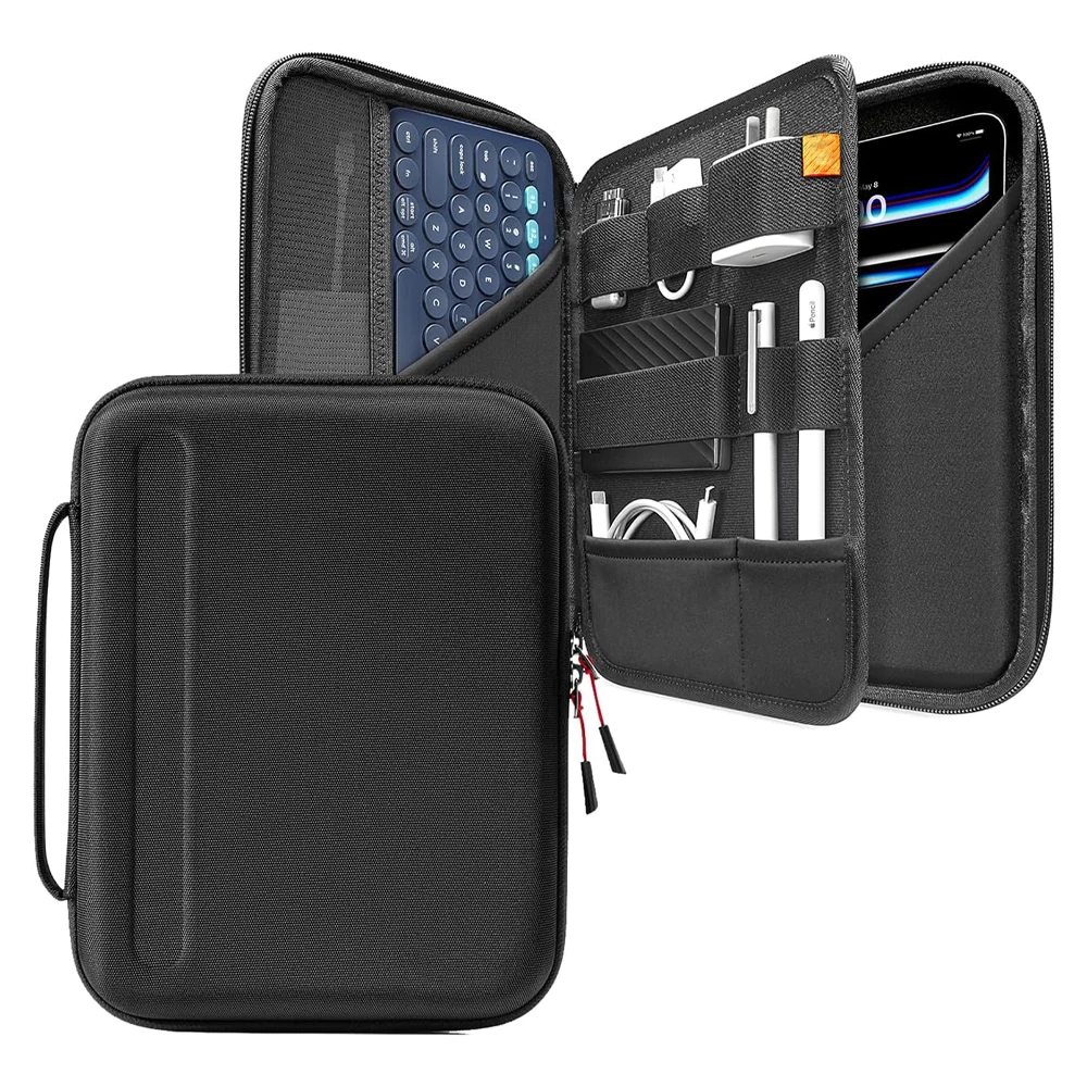 Hard Tablet Sleeve Case for Ipad Protective Portfolio Organizer Bag for Surface Pro 9/8/X/7/6/5, Pens, Cables, Electronics