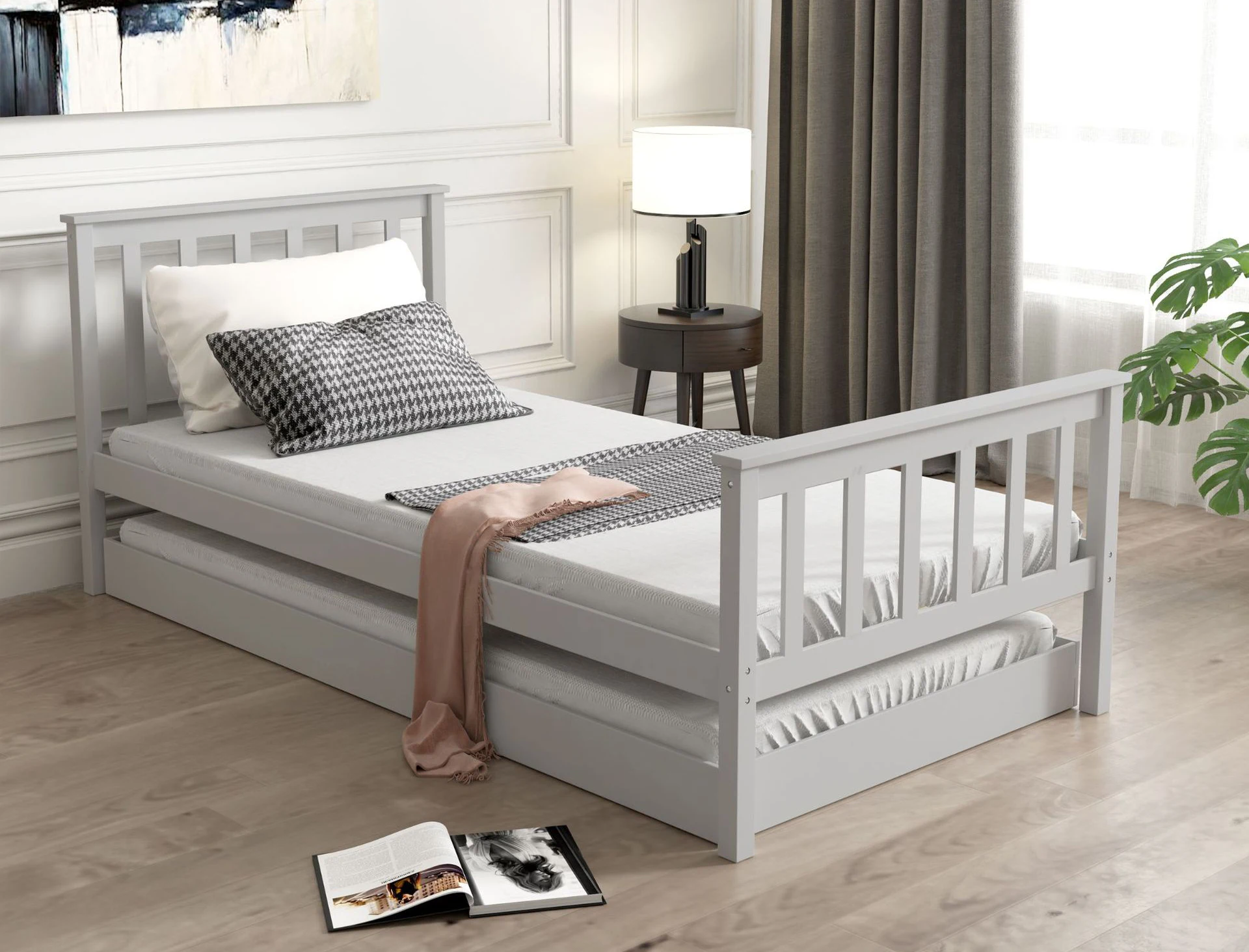 
Manufacturer Hot Sell Folding Wooden Kids Bed Adjustable Single Children Beds 