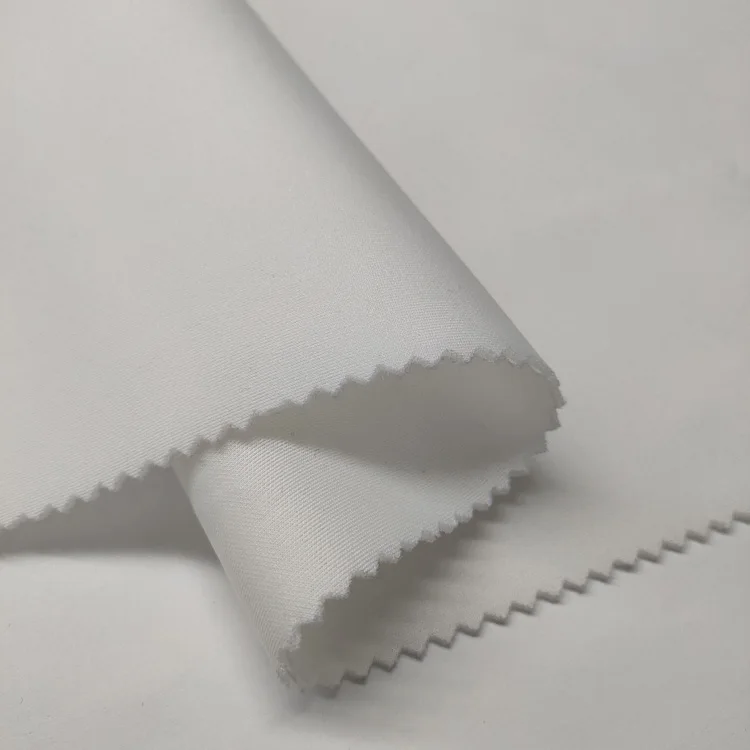 2022 Plain White Dyed Polyester Stretch Fabrics Cloth 3D Tech Scuba Fabric For Hoodie